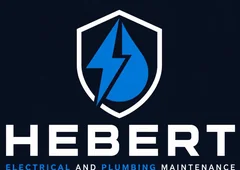 Hebert Electrical and Plumbing Maintenance logo: a shield with a lightning bolt and water drop mark